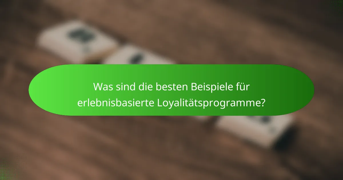 Was sind die besten Beispiele für erlebnisbasierte Loyalitätsprogramme?