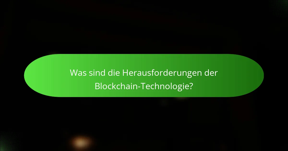 Was sind die Herausforderungen der Blockchain-Technologie?