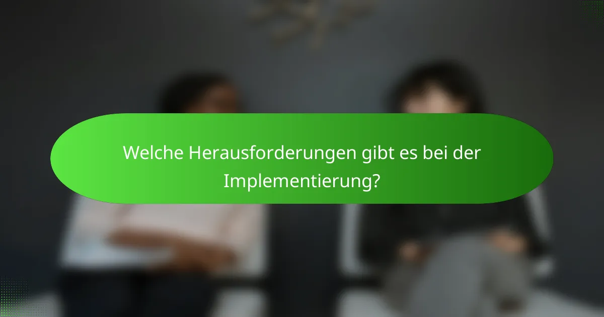 Welche Herausforderungen gibt es bei der Implementierung?