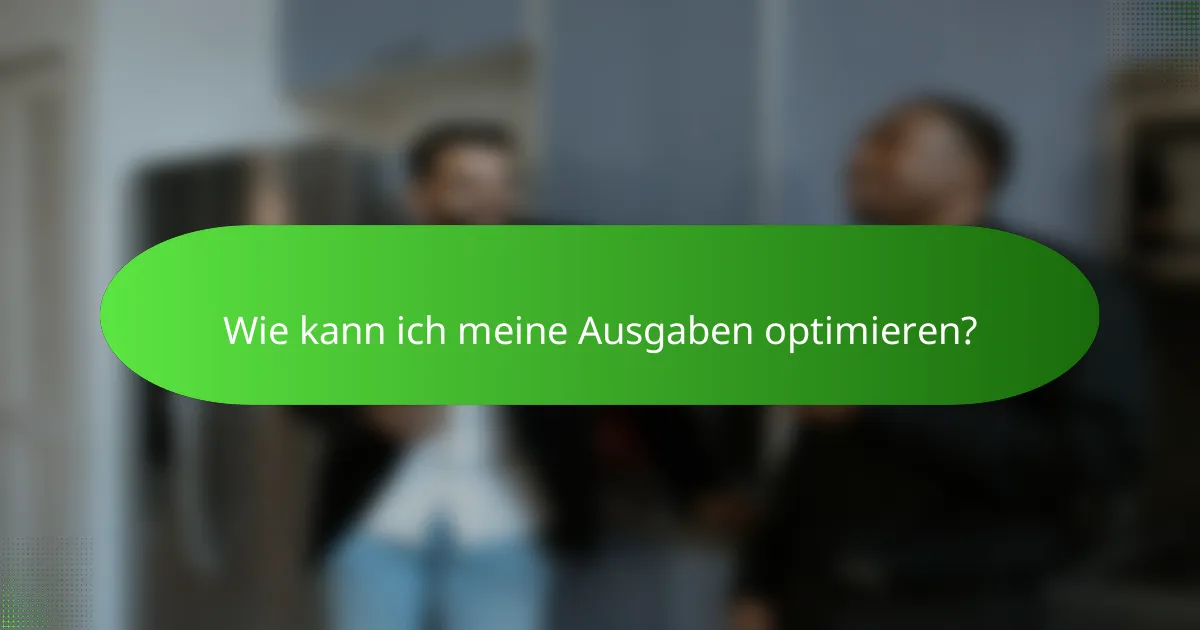 Wie kann ich meine Ausgaben optimieren?